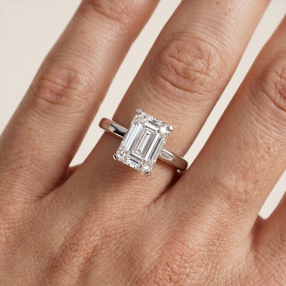 Liana Solitaire Claw Prong Emerald Diamond Engagement Ring in White Gold - lifestyle.jpg