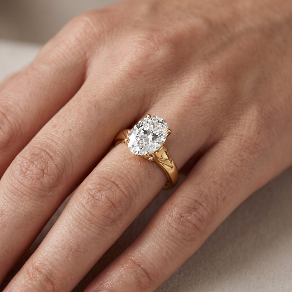 Jana Engraved Oval Diamond Engagement Ring in White Gold - lifestyle.jpg