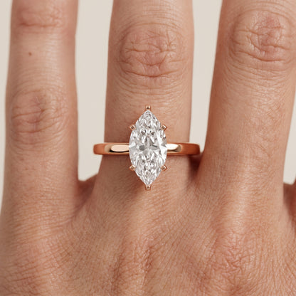 Liana Solitaire Claw Prong Marquise Diamond Engagement Ring in Rose Gold - lifestyle.jpg