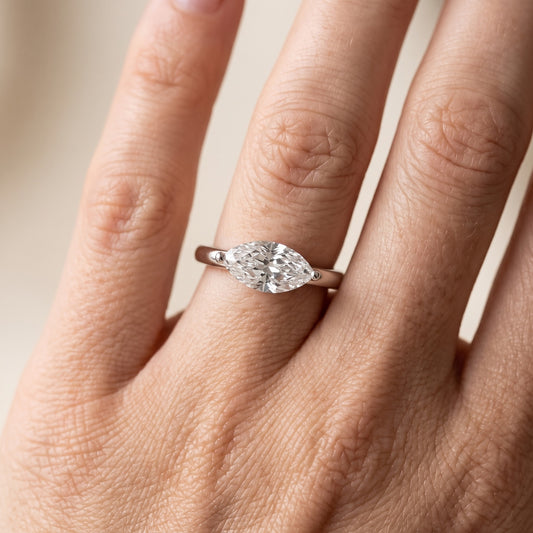 Maisie Four Prong Solitaire Marquise Diamond Engagement Ring in Platinum - lifestyle.jpg