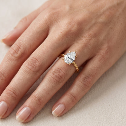 Robyn Twist Solitaire Pear Diamond Engagement Ring in Silver - lifestyle.jpg