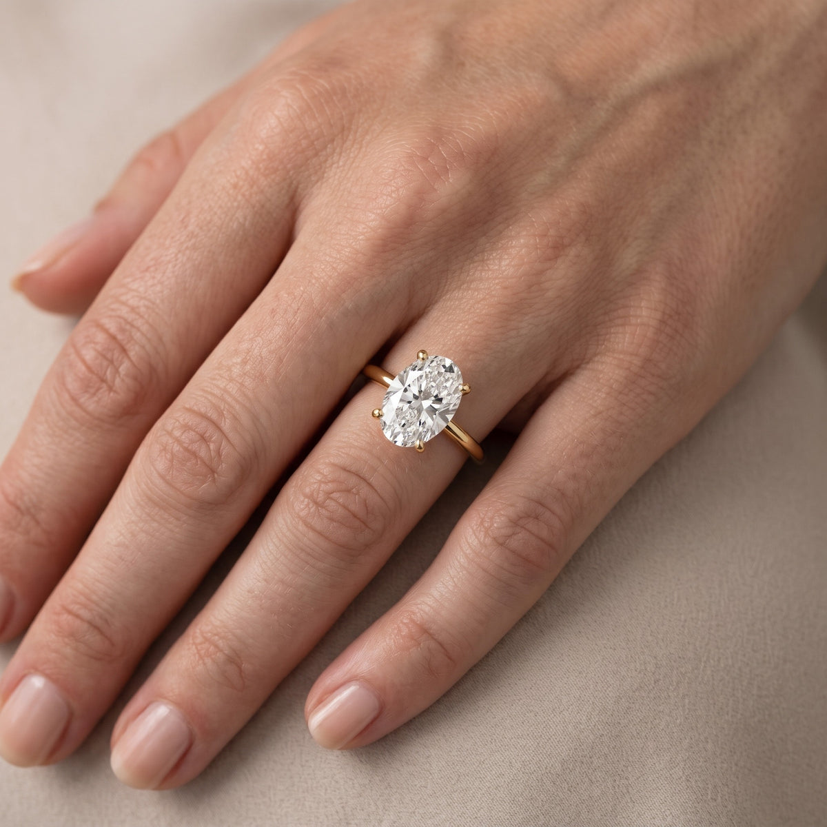 Giulia Solitaire Oval Diamond Engagement Ring in Platinum - lifestyle.jpg