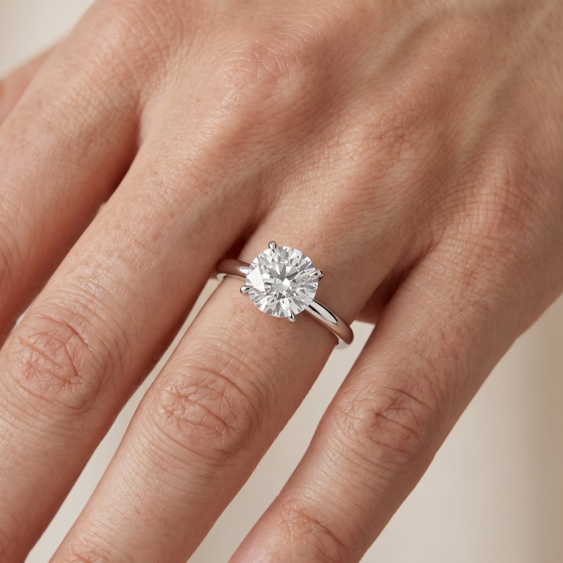 Lyla Petite Solitaire Round Diamond Engagement Ring in Silver - lifestyle.jpg
