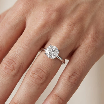 Lyla Petite Solitaire Round Diamond Engagement Ring in Silver - lifestyle.jpg
