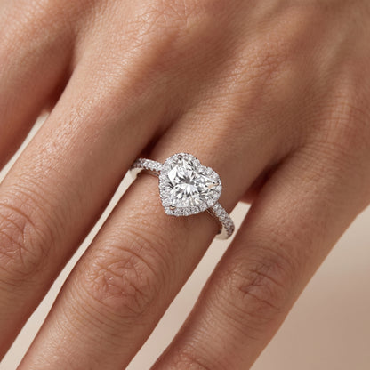 Willa Halo Micropavé Heart Diamond Engagement Ring in White Gold - lifestyle.jpg