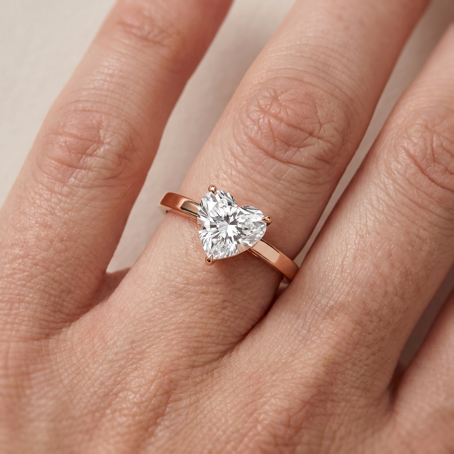 Kaia Solitaire Heart Diamond Ring in Rose Gold - lifestyle.jpg
