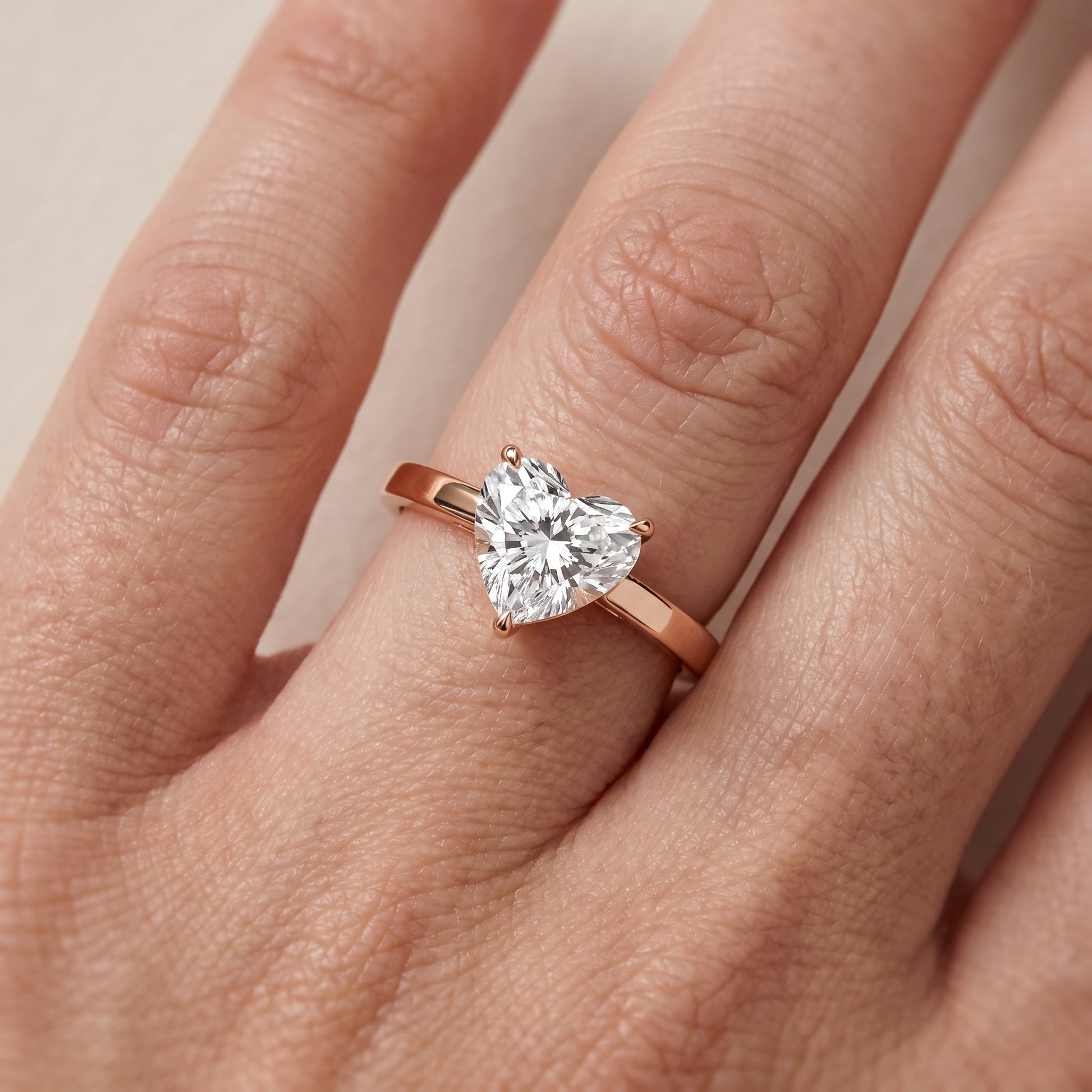 Kaia Solitaire Heart Diamond Ring in Rose Gold - lifestyle.jpg