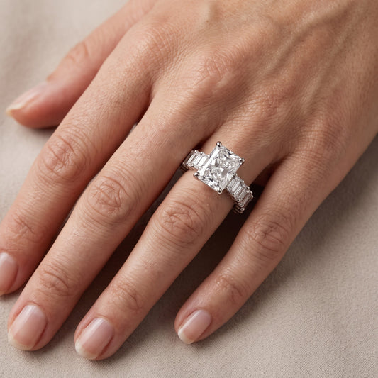 Mallory Shared Prong Radiant Diamond Engagement Ring in White Gold - lifestyle.jpg