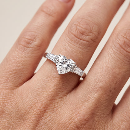 Zelda Tapered Baguette Heart Diamond Engagement Ring in White Gold - lifestyle.jpg