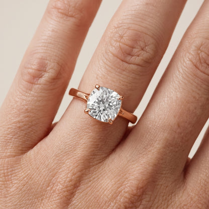 Anais Trellis Solitaire Cushion Diamond Engagement Ring in Rose Gold - lifestyle.jpg
