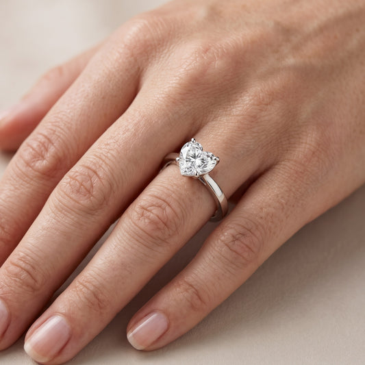 Matilda Cathedral Solitaire Heart Diamond Engagement Ring in Platinum - lifestyle.jpg