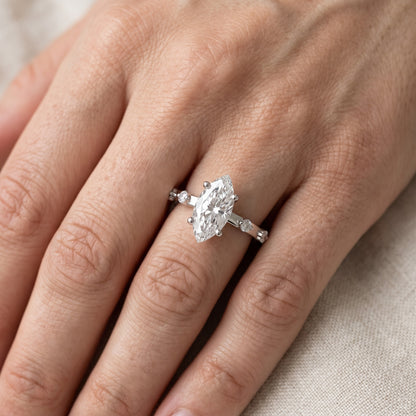 Elena Radiance Solitaire Marquise Diamond Engagement Ring in Silver - lifestyle.jpg