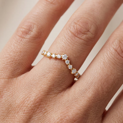 Daphne Curved Round Diamond Wedding Band in Yellow Gold - lifestyle.jpg