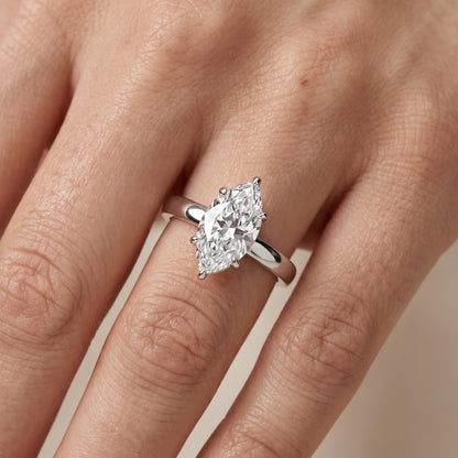 Lara Hidden Halo Marquise Diamond Engagement Ring in Platinum - lifestyle.jpg