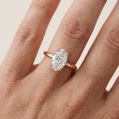 Sadie Cathedral Solitaire Oval Diamond Ring in Rose Gold - lifestyle.jpg