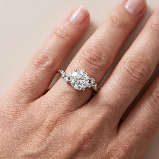 Joanna Milgrain Twist Round Diamond Engagement Ring in White Gold - lifestyle.jpg