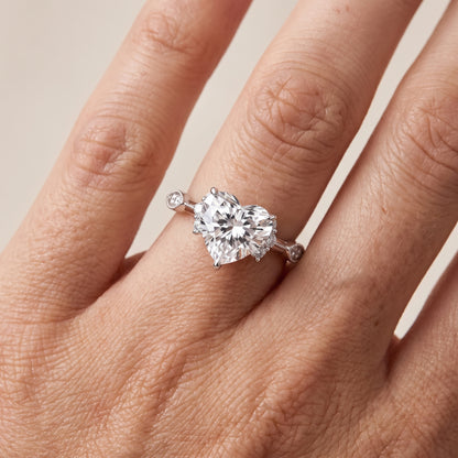 Naomi Vintage Milgrain Heart Diamond Engagement Ring in Platinum - lifestyle.jpg