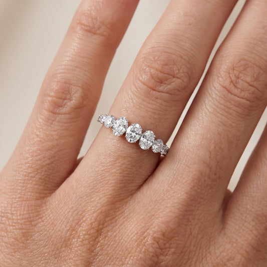 Nerea Riviera Oval & Round Diamond Wedding Band in White Gold - lifestyle.jpg
