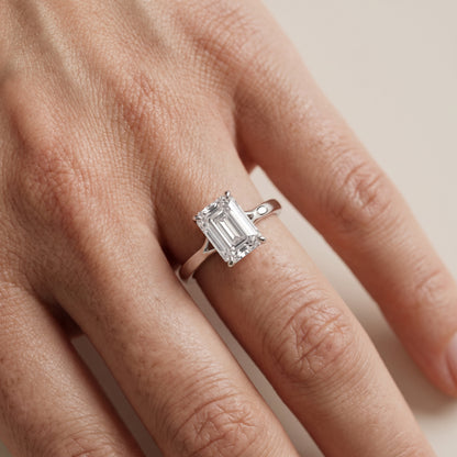 Anais Trellis Solitaire Emerald Diamond Engagement Ring in White Gold - lifestyle.jpg