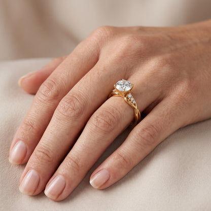 Stefania Twist Round Diamond Engagement Ring in Silver - lifestyle.jpg