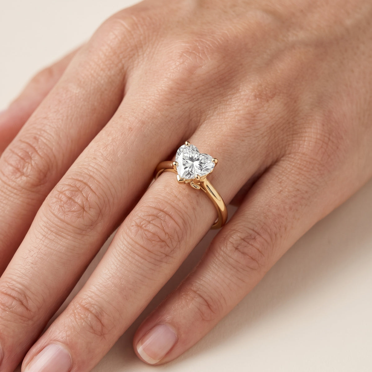 Benita Leaf Heart Diamond Engagement Ring in Platinum - lifestyle.jpg