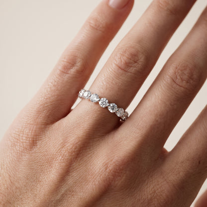 Brooke Shared Prong Round Diamond Eternity Band in Silver - lifestyle.jpg