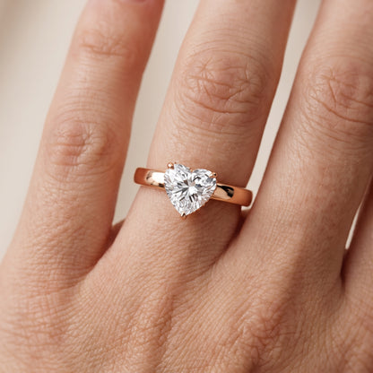 Lara Hidden Halo Heart Diamond Engagement Ring in Rose Gold - lifestyle.jpg