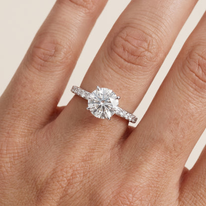 Aisha Pavé Solitaire Round Diamond Engagement Ring in White Gold - lifestyle.jpg