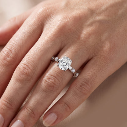 Elena Radiance Solitaire Cushion Diamond Engagement Ring in Platinum - lifestyle.jpg