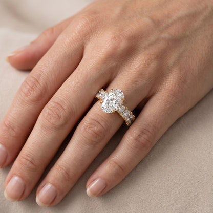 Katarina Statement Pavé Oval Diamond Engagement Ring in Silver - lifestyle.jpg