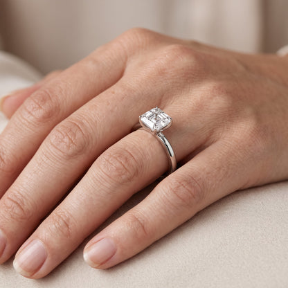Serena Blossom Solitaire Asscher Diamond Ring in Platinum - lifestyle.jpg