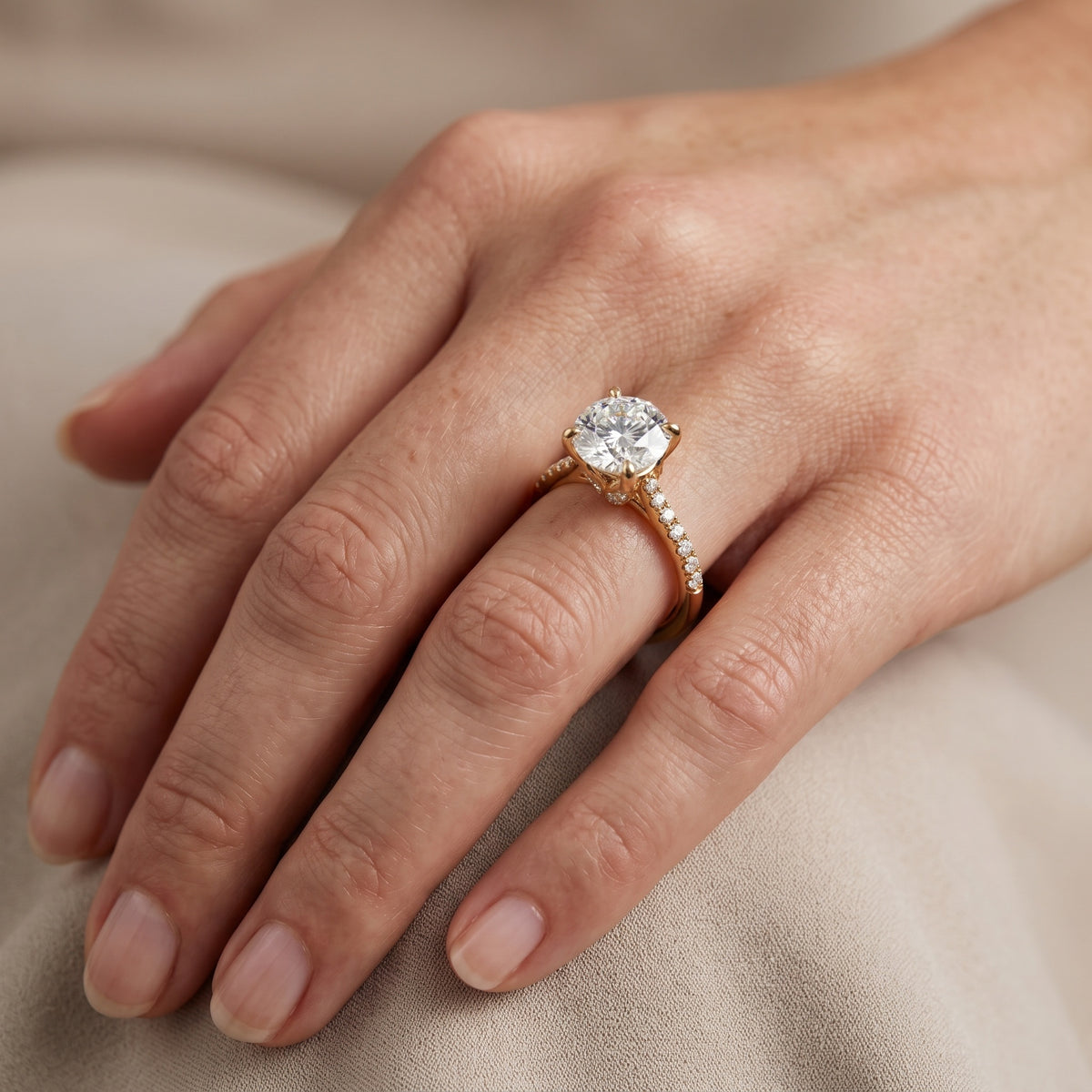 Moab Petal Pavé Round Diamond Engagement Ring in White Gold - lifestyle.jpg