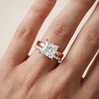 Veda Split Shank Pavé Princess Diamond Engagement Ring in Rose Gold - lifestyle.jpg