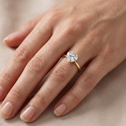Serena Blossom Solitaire Heart Diamond Engagement Ring in Yellow Gold - lifestyle.jpg