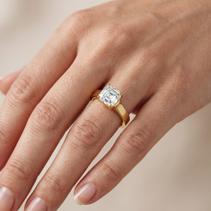 Heather Solitaire Cathedral Asscher Diamond Engagement Ring in White Gold - lifestyle.jpg