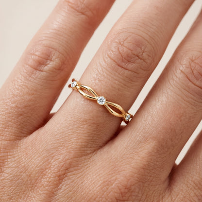 Clarissa Petite Twist Round Diamond Wedding Band in Yellow Gold - lifestyle.jpg