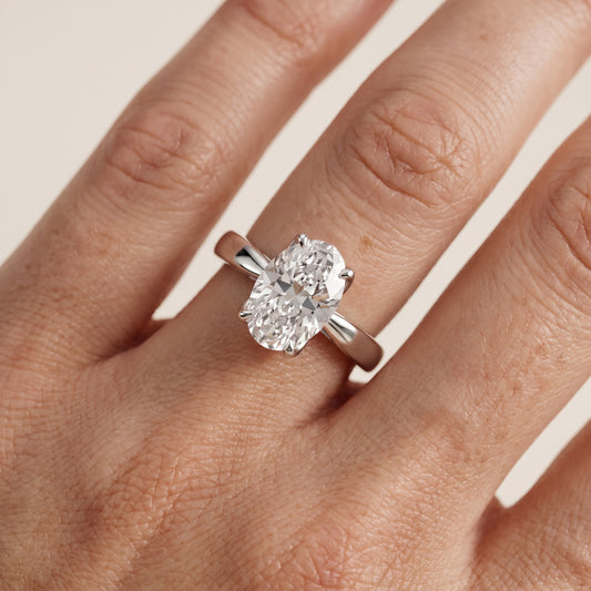 Lucia Solitaire Six-Prong Oval Diamond Engagement Ring in White Gold - lifestyle.jpg