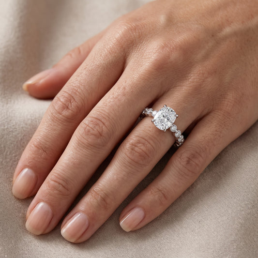 Piper Sidestone Cushion Diamond Engagement Ring in Platinum - lifestyle.jpg