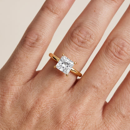 Lyla Petite Solitaire Princess Diamond Engagement Ring in Yellow Gold - lifestyle.jpg