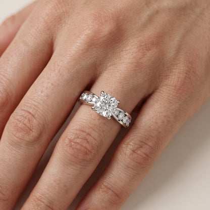 Noor Channel Set Sidestone Cushion Diamond Engagement Ring in White Gold - lifestyle.jpg