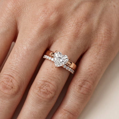 Veda Split Shank Pavé Heart Diamond Engagement Ring in Rose Gold - lifestyle.jpg
