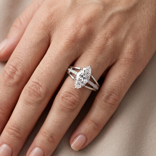 Lucinda Split Shank Marquise Diamond Engagement Ring in Platinum - lifestyle.jpg