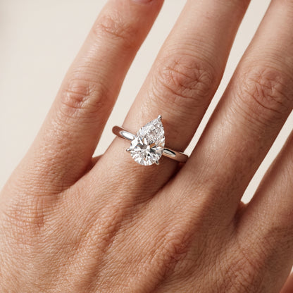 Kalia Knife Edge Solitaire Pear Diamond Engagement Ring in White Gold - lifestyle.jpg