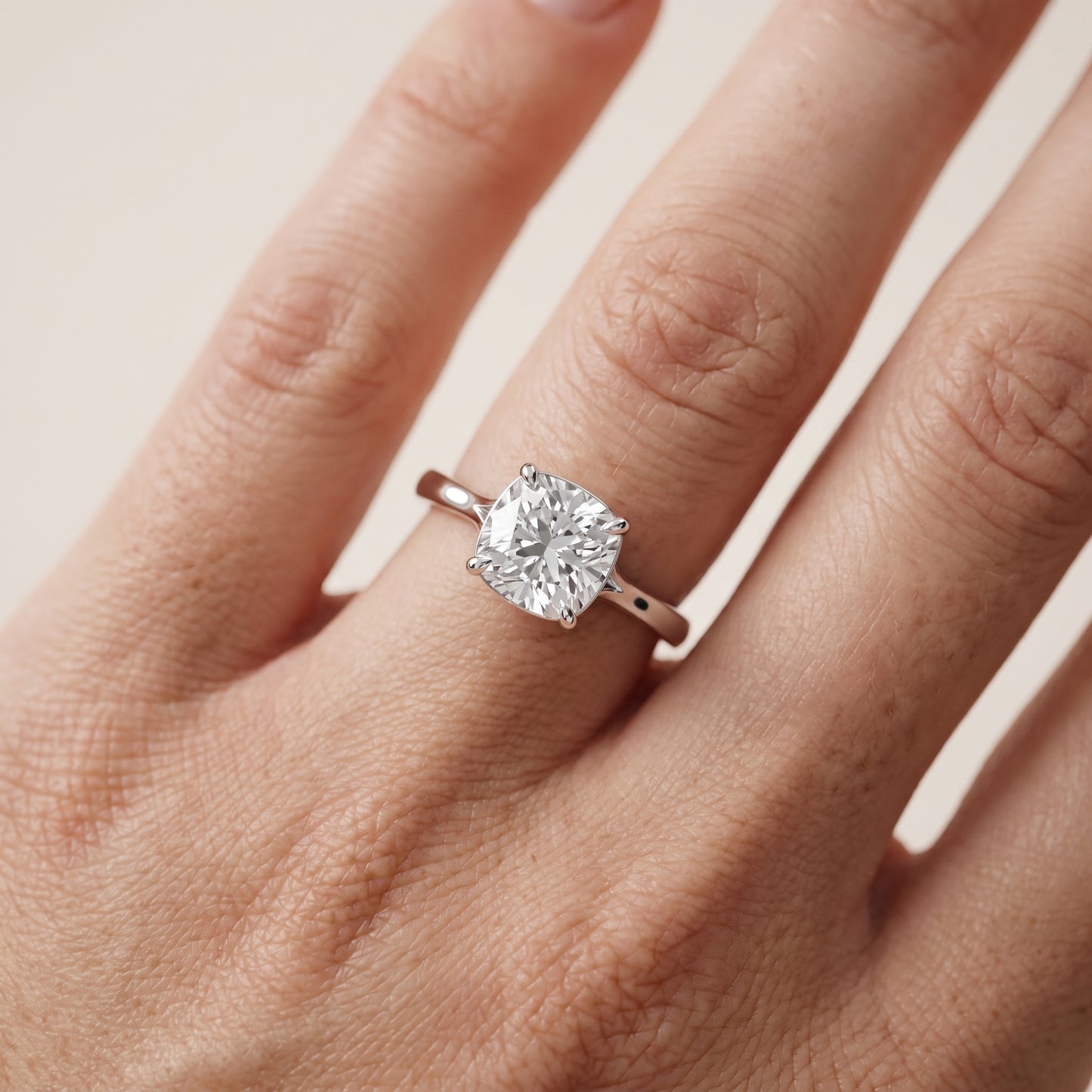 Anais Trellis Solitaire Cushion Diamond Engagement Ring in Platinum - lifestyle.jpg
