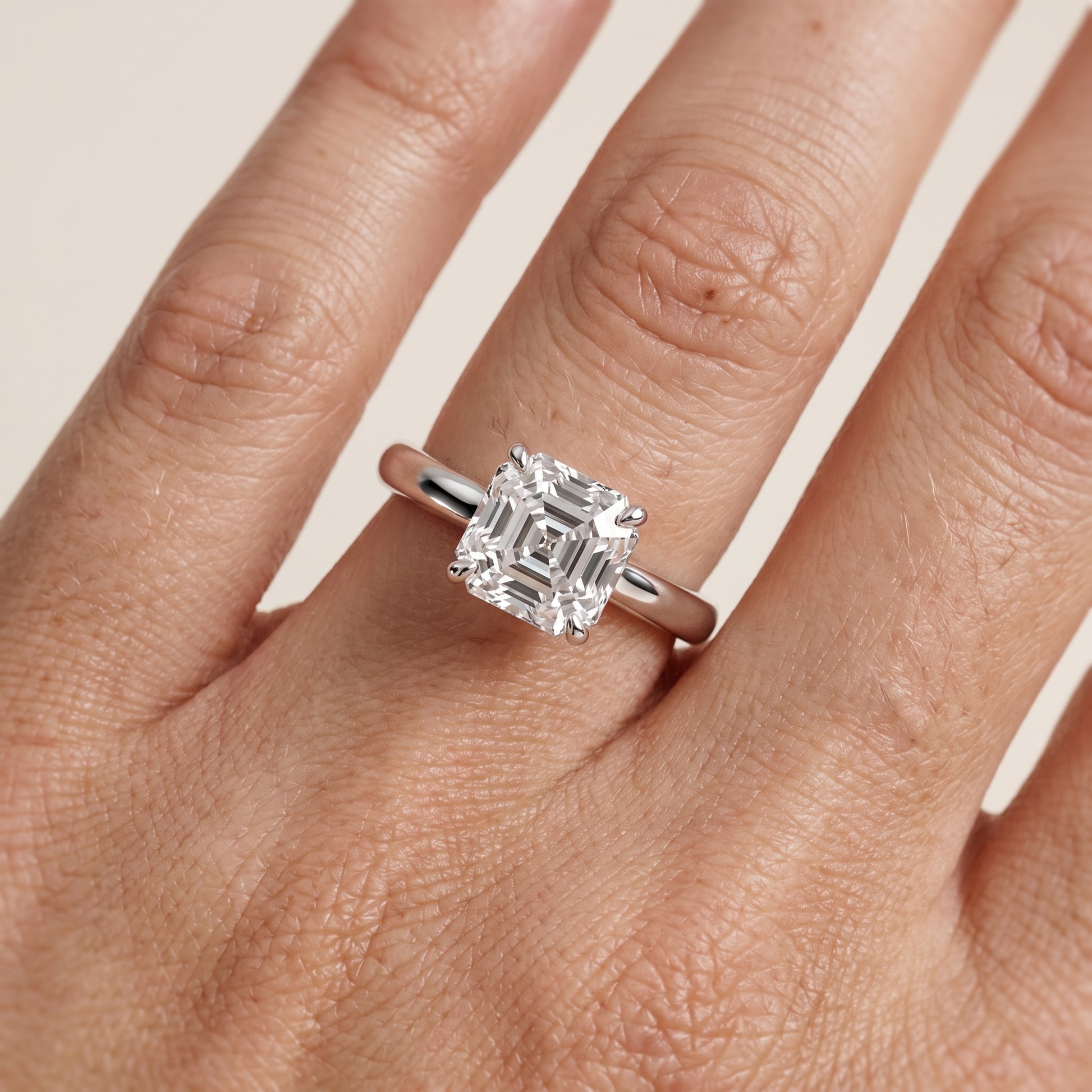 Sadie Cathedral Solitaire Asscher Diamond Ring in Silver - lifestyle.jpg