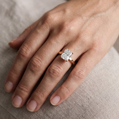 Delia Solitaire Radiant Diamond Engagement Ring in Rose Gold - lifestyle.jpg
