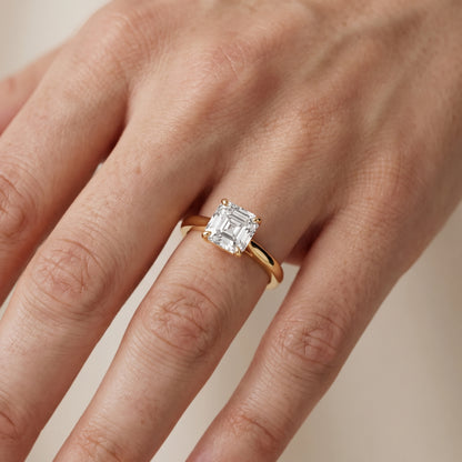 Kalia Knife Edge Solitaire Asscher Diamond Engagement Ring in Yellow Gold - lifestyle.jpg