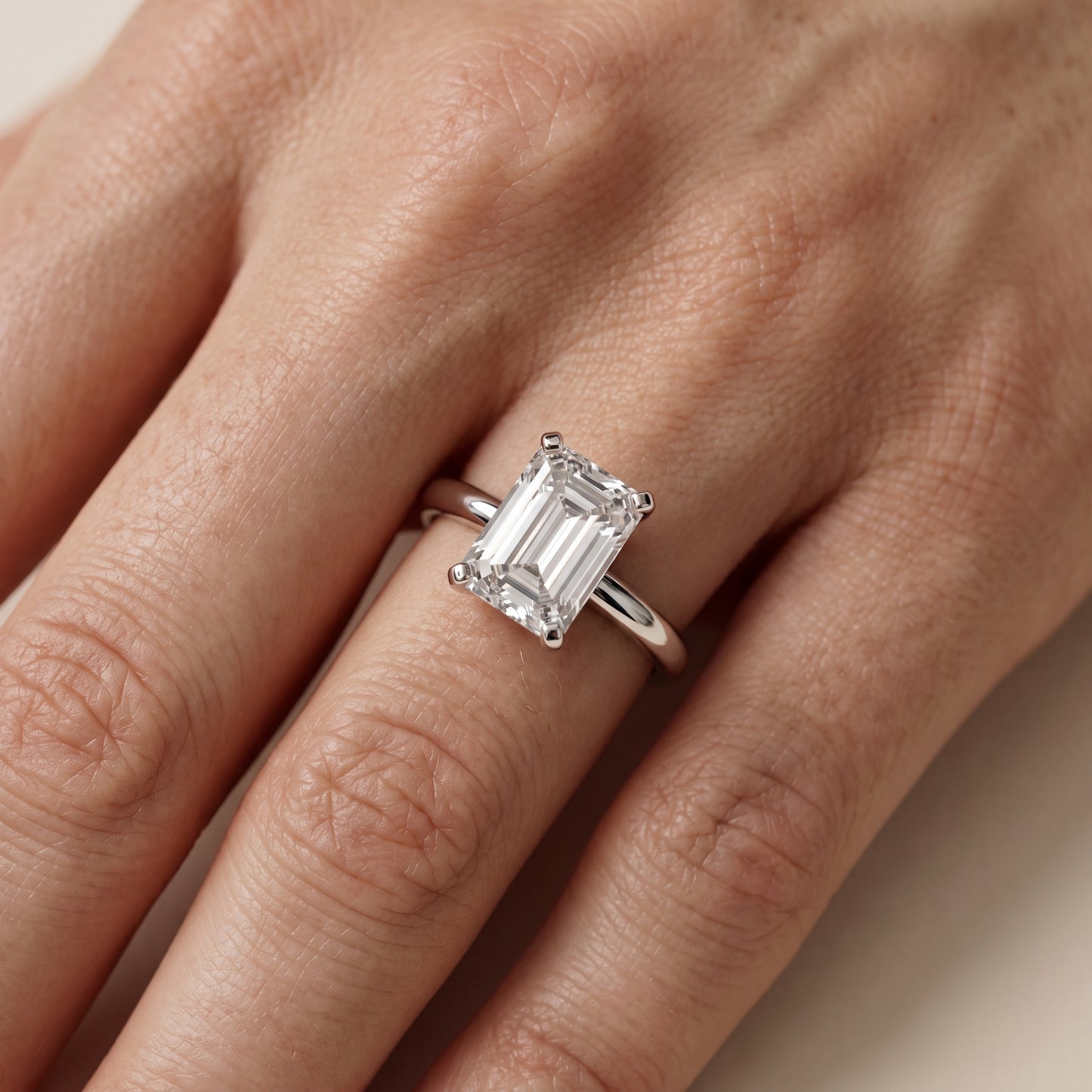 Wren Solitaire Emerald Diamond Ring in White Gold - lifestyle.jpg