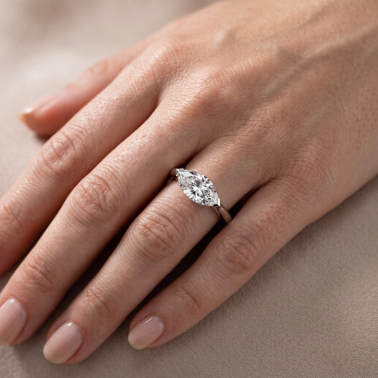 Magnolia East-West Marquise Diamond Engagement Ring in Platinum - lifestyle.jpg