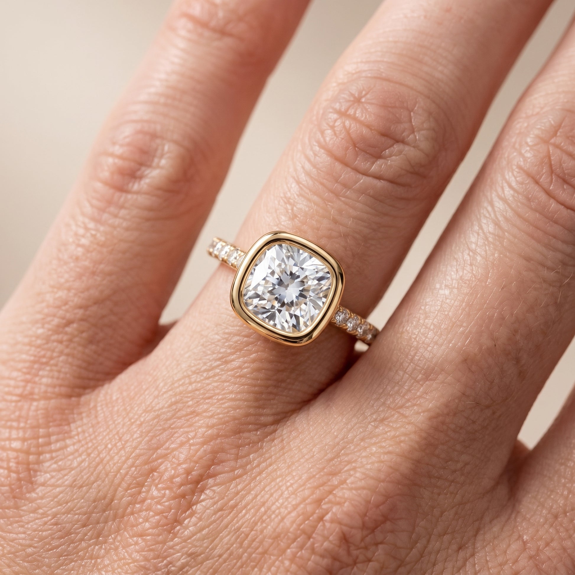Ayla Bezel Bypass Cushion Diamond Ring in Yellow Gold - lifestyle.jpg
